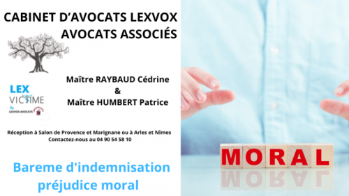 Bareme indemnisation prejudice moral