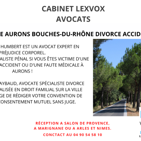 Avocat Aurons divorce accident pénal dans les Bouches-du-Rhône