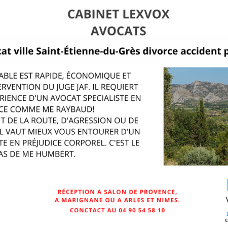 Avocat ville Saint-Étienne-du-Grès divorce accident pénal