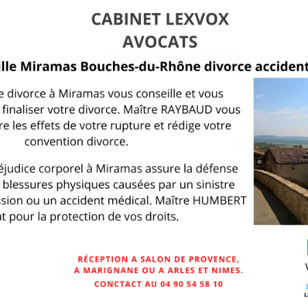 Avocat ville Miramas Bouches-du-Rhône divorce accident pénal