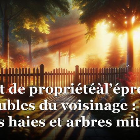 Le droit de propriétéàl’épreuve des troubles du voisinage : le sort des haies et arbres mitoyens à Vitrolles